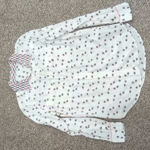 Silk ladybug and turtle long sleeve blouse size medium by Equipment impe…